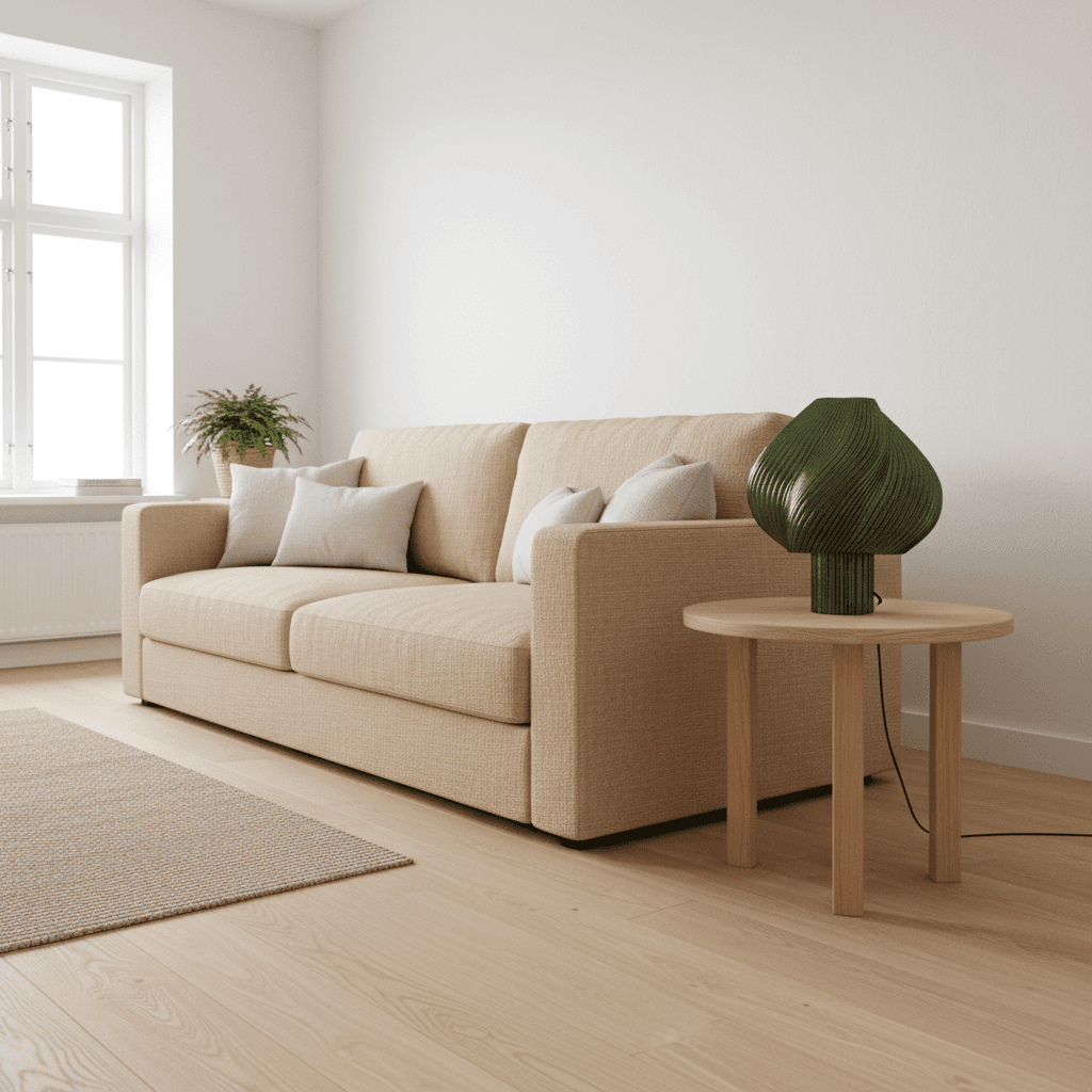 Design lamp in woonkamer